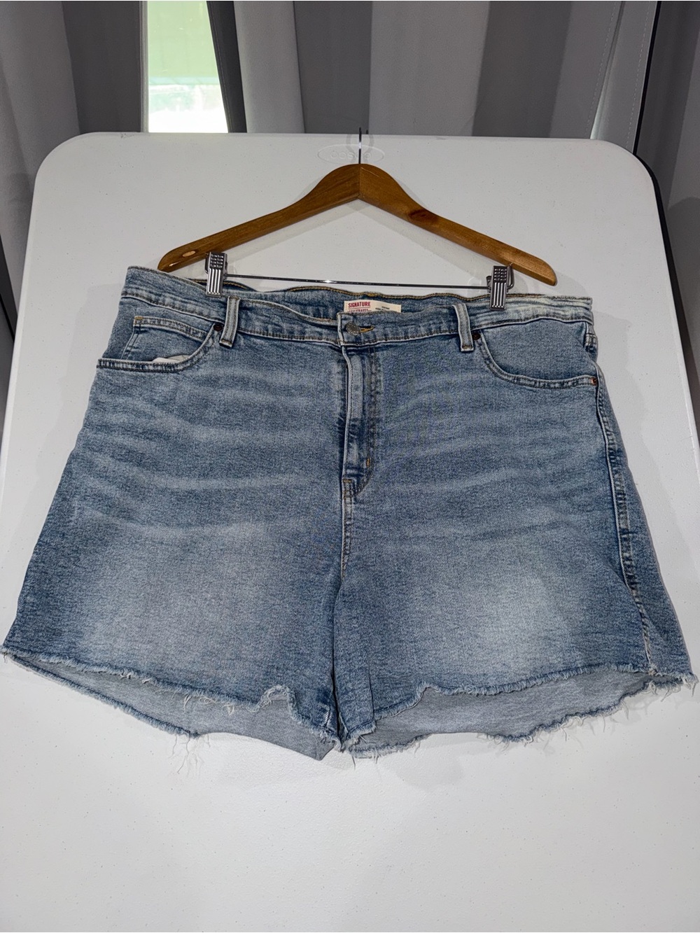 Signature by Levi Strauss Medium Wash High-Rise Denim Cutoff Shorts